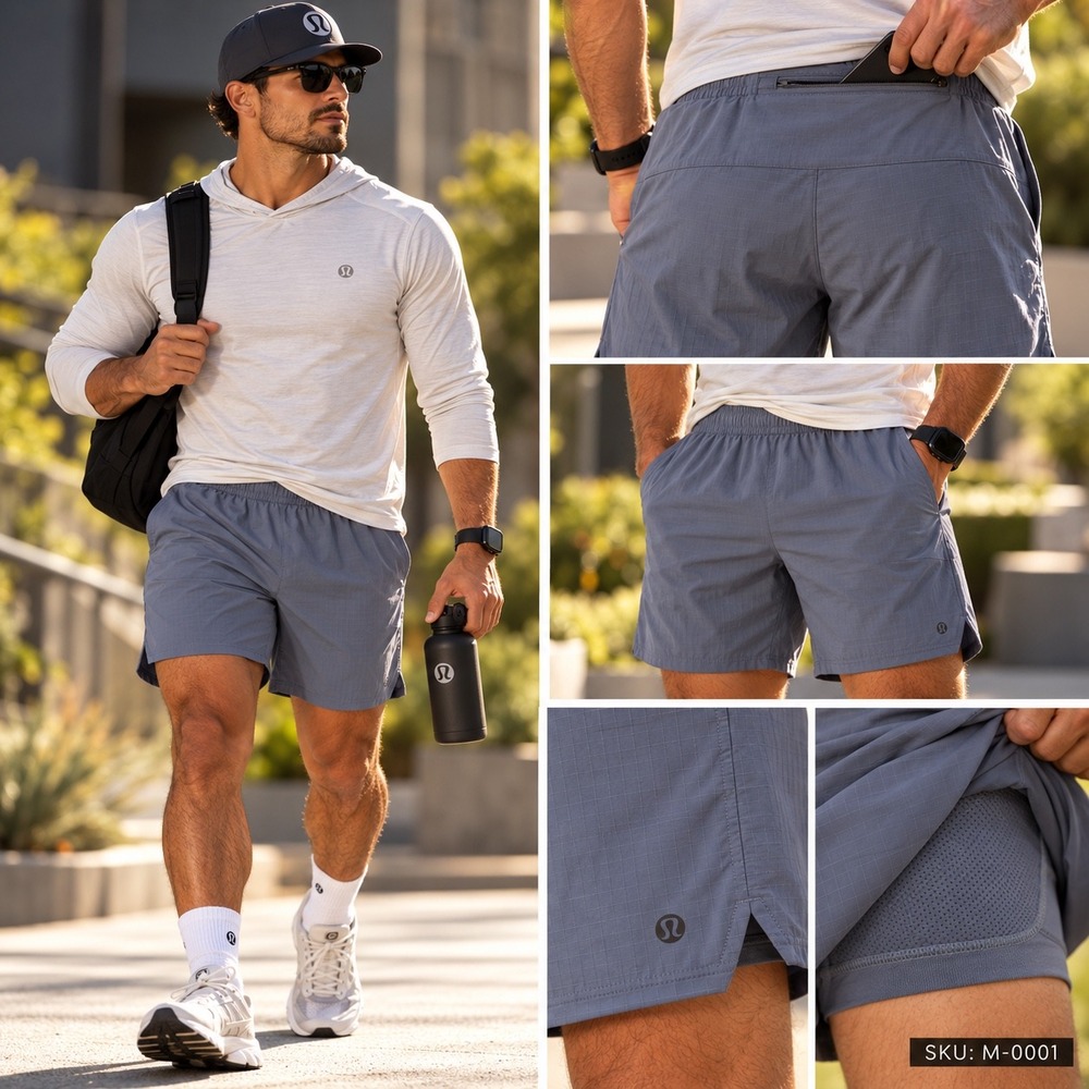 Lululemon Pace Breaker Lined Shorts Mens XS Grey Ripstop Running Training 0631